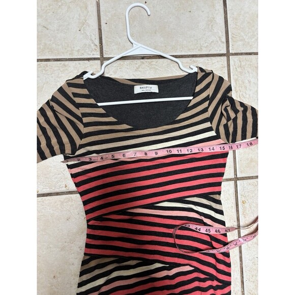 Bailey 44 Anthropologie Striped Knit Column Dress S Midi Tiered Scoop Bodycon - Picture 8 of 9